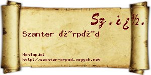 Szanter Árpád névjegykártya